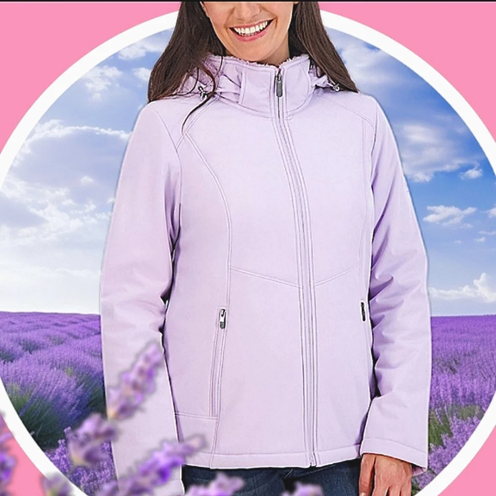 NWT XXL Plush Fleece Lined Water Resistant Jacket Detachable Hood & Zip Pockets - Picture 2 of 11
